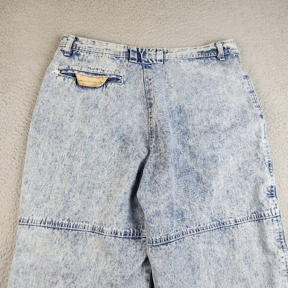 VTG 80s Tapered Leg Baggy Acid Wash Pleated Denim Jeans Men's 30x26 Parachute - Picture 11 of 12